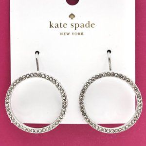 KATE SPADE Silver Crystal Hoop Earrings